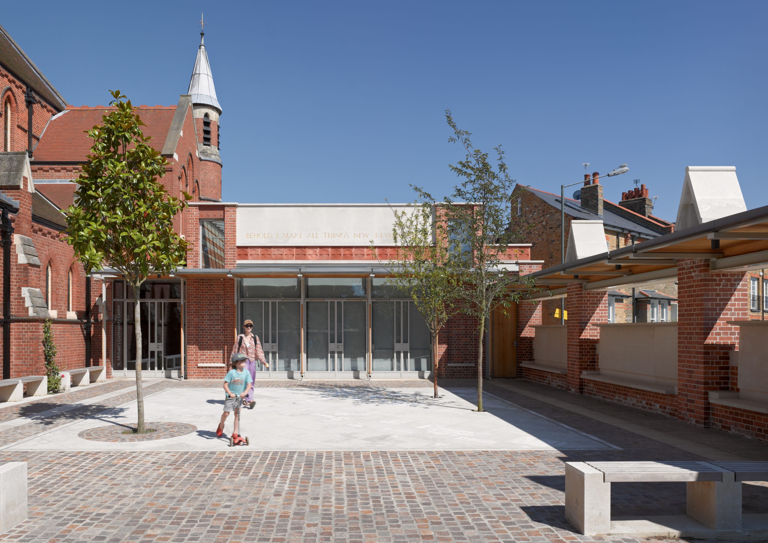 St Michael's and All Angels Barnes, Hugh Cullum Architects extension in foreground.